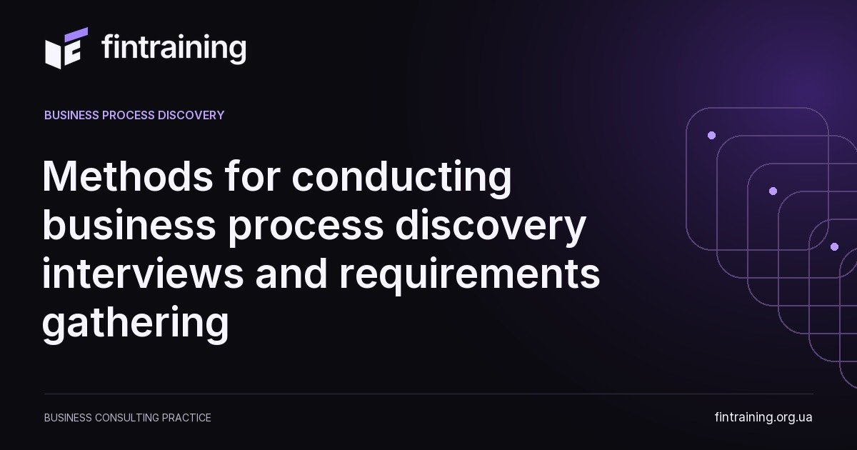 Methods for conducting business process discovery interviews and requirements gathering